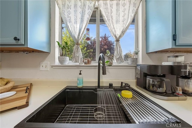 4742 Pauline Pl, Kelseyville, CA 95451 - kitchen view of light countertops and blue cabinetry