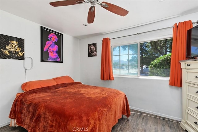5228 N G St, San Bernardino, CA 92407 - bedroom featuring wood finished floors and ceiling fan