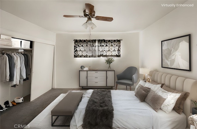 473 W Roberta Ave, Fullerton, CA 92832 - bedroom featuring carpet flooring, a closet, and a ceiling fan