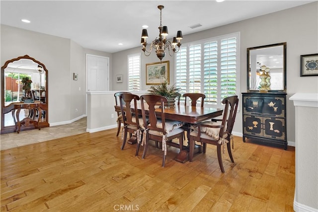 2757 Traditions, Paso Robles, CA 93446 - dining space with a chandelier, light wood finished floors, and recessed lighting