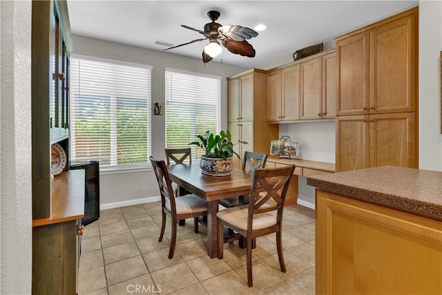 2757 Traditions, Paso Robles, CA 93446 - dining area with light tile patterned floors and a ceiling fan