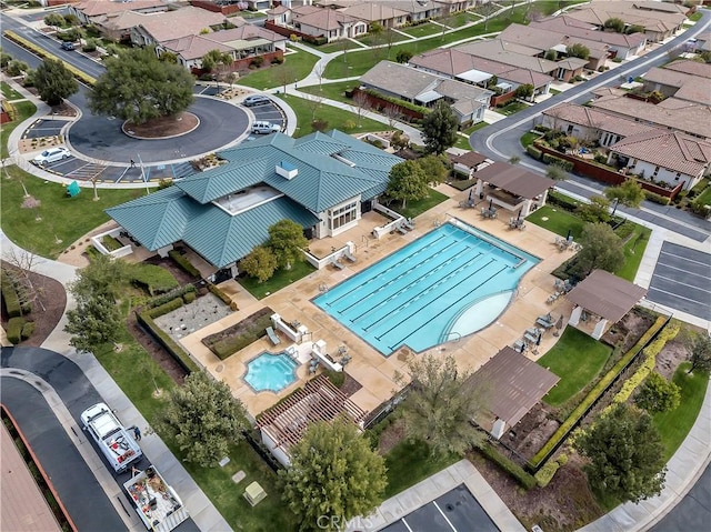2757 Traditions, Paso Robles, CA 93446 - aerial perspective of suburban area featuring a pool