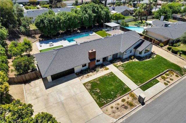 406 Eucalyptus Dr, Redlands, CA 92373 - aerial view of property and surrounding area featuring a pool area