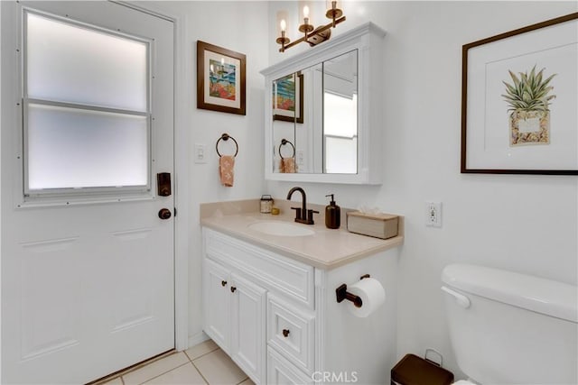 406 Eucalyptus Dr, Redlands, CA 92373 - bathroom with vanity and tile patterned flooring