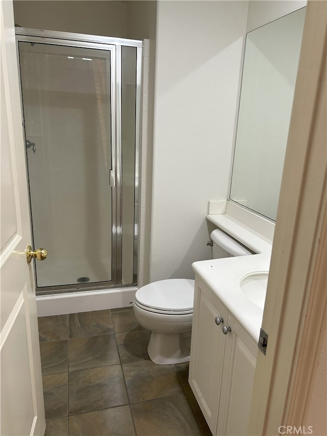 39877 Worthington Pl, Temecula, CA 92591 - full bath featuring vanity, a shower stall, and tile patterned floors
