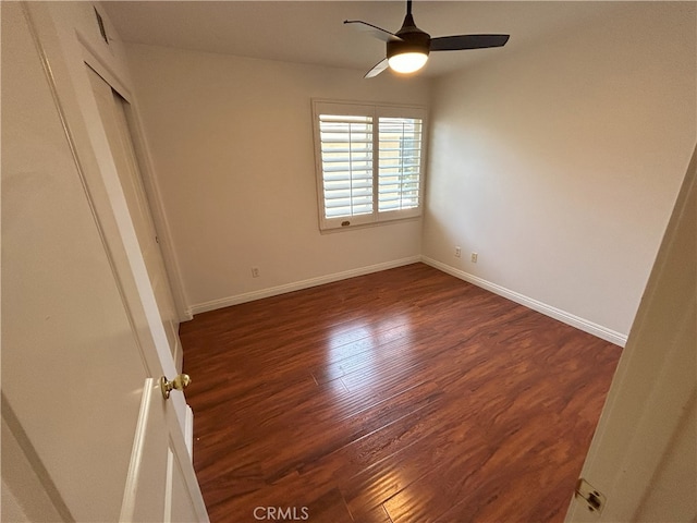 39877 Worthington Pl, Temecula, CA 92591 - unfurnished bedroom featuring dark wood-style flooring, a closet, and ceiling fan