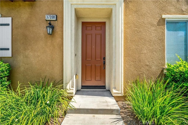 37398 Paseo Violeta Unit 75, Murrieta, CA 92563 - doorway to property featuring stucco siding