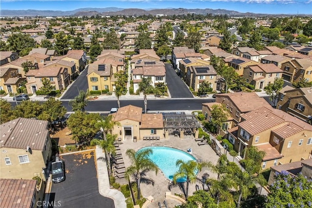 37398 Paseo Violeta Unit 75, Murrieta, CA 92563 - aerial view of residential area featuring a pool area and a mountainous background