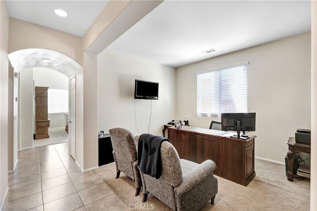 15247 Bandera Way, Victorville, CA 92394 - home office featuring arched walkways and light tile patterned floors