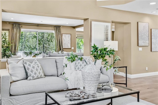 24676 Vista Cerritos, Calabasas, CA 91302 - living room featuring healthy amount of natural light, wood finished floors, and recessed lighting
