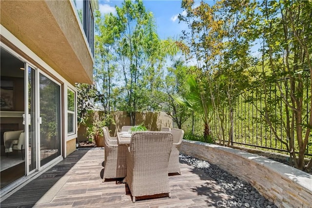 24676 Vista Cerritos, Calabasas, CA 91302 - fenced backyard featuring outdoor dining area and a patio