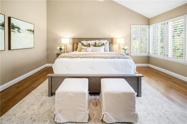 24676 Vista Cerritos, Calabasas, CA 91302 - bedroom featuring wood finished floors and lofted ceiling