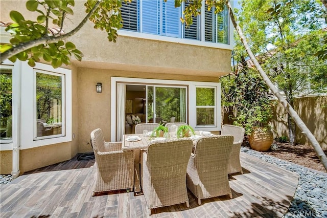 24676 Vista Cerritos, Calabasas, CA 91302 - wooden terrace with outdoor dining area