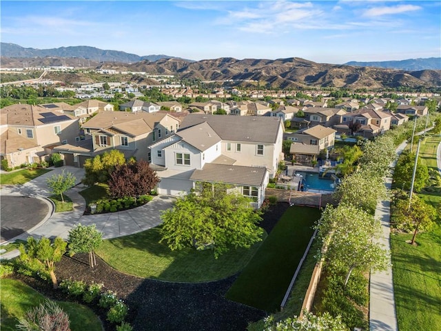 22388 Riverstream Ct, Saugus, CA 91350 - aerial view of property's location with nearby suburban area and a mountain backdrop