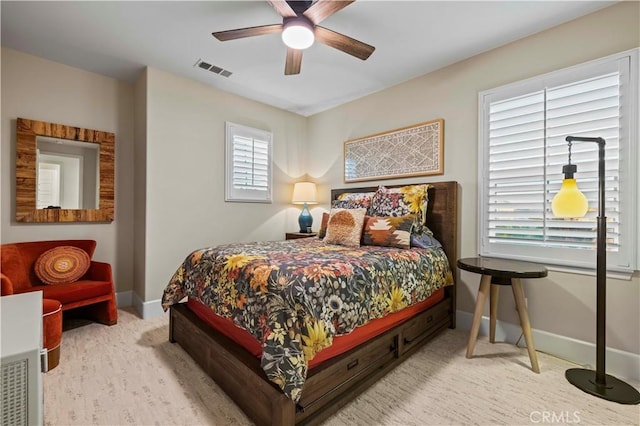 22388 Riverstream Ct, Saugus, CA 91350 - carpeted bedroom with baseboards and a ceiling fan