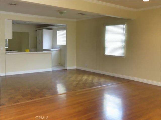 22727 Mariano St, Woodland Hills, CA 91367 - spare room featuring ornamental molding and wood finished floors