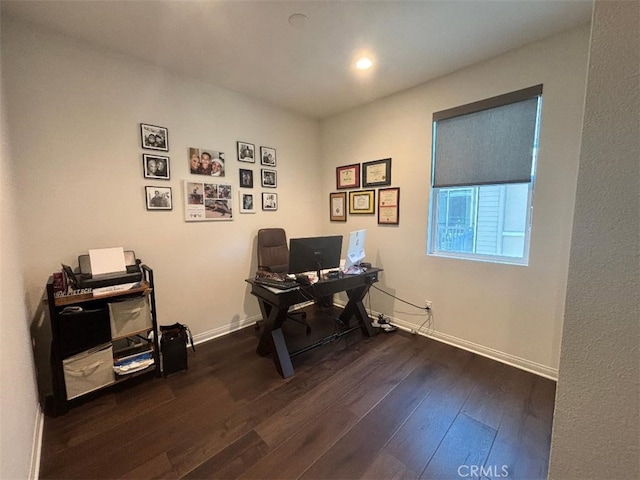 2717 Juniper Berry St, Spring Valley, CA 91977 - office area featuring dark wood-type flooring and recessed lighting
