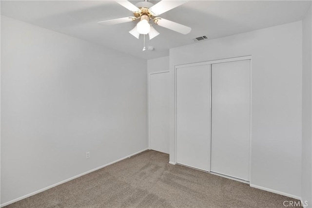 14183 Gale Dr, Victorville, CA 92394 - unfurnished bedroom featuring carpet floors, a closet, and a ceiling fan