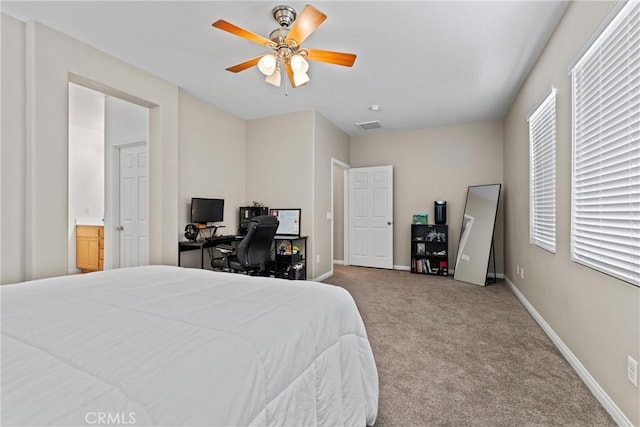 3020 Peaceful Way, Lancaster, CA 93535 - bedroom featuring carpet flooring, a desk, and ceiling fan