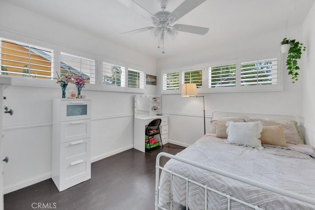 10923 Haskell Ave, Granada Hills, CA 91344 - bedroom featuring dark wood-style flooring and a ceiling fan