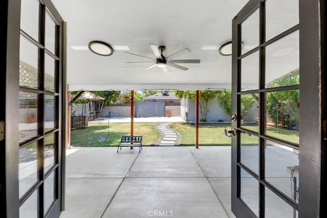 10923 Haskell Ave, Granada Hills, CA 91344 - unfurnished sunroom with french doors