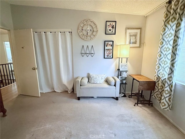 12314 Edgefield St, Cerritos, CA 90703 - living area featuring carpet flooring and a textured ceiling