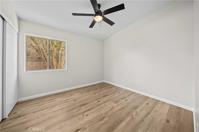 43906 Broadwater Ave, Lancaster, CA 93535 - empty room featuring wood finished floors and ceiling fan