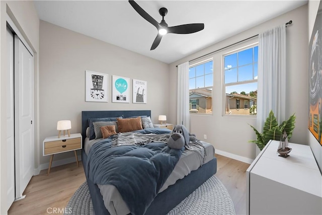 22 Lomada St, Rancho Mission Viejo, CA 92694 - bedroom featuring light wood finished floors, a closet, and a ceiling fan