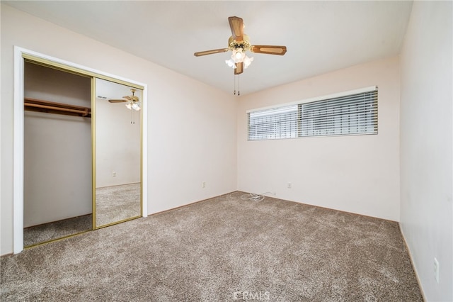 3133 Juanita St, Riverside, CA 92504 - unfurnished bedroom featuring carpet, a closet, and ceiling fan