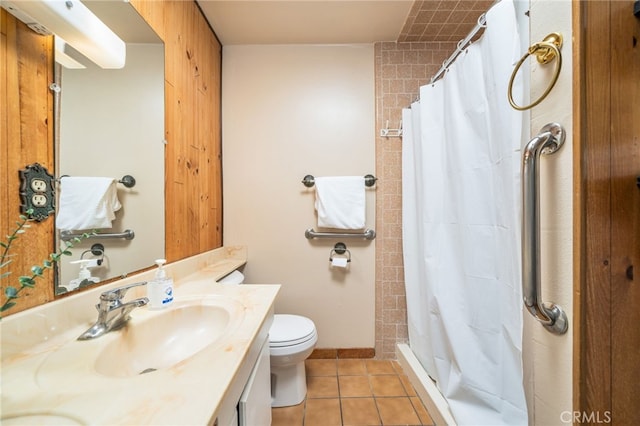 3133 Juanita St, Riverside, CA 92504 - full bathroom featuring vanity, tile patterned floors, and a shower with curtain