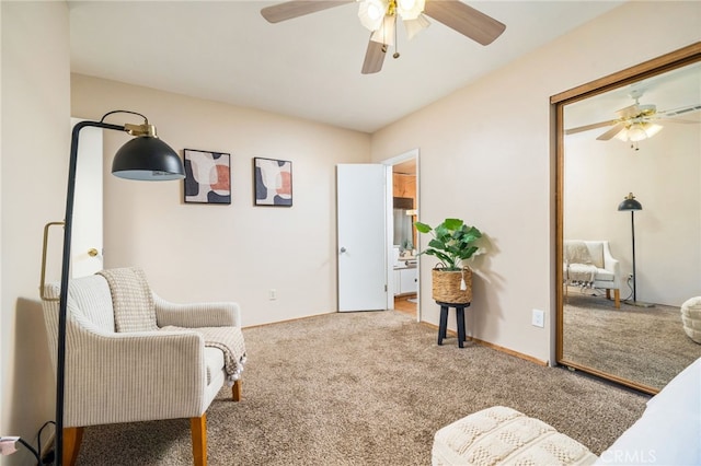 3133 Juanita St, Riverside, CA 92504 - sitting room with ceiling fan and carpet floors
