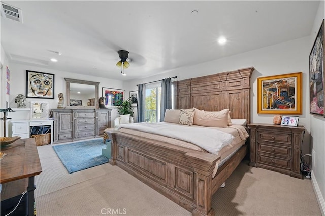 1909 Arroyo Ave, Oceanside, CA 92056 - bedroom featuring light colored carpet, a ceiling fan, and recessed lighting