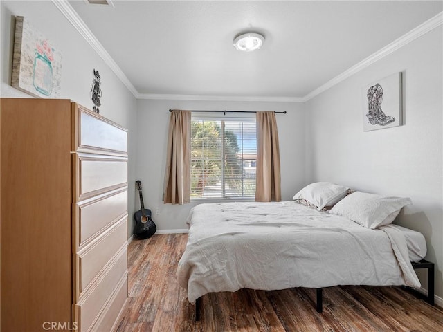 27239 Peach Tree Ln, Helendale, CA 92342 - bedroom with wood finished floors and ornamental molding