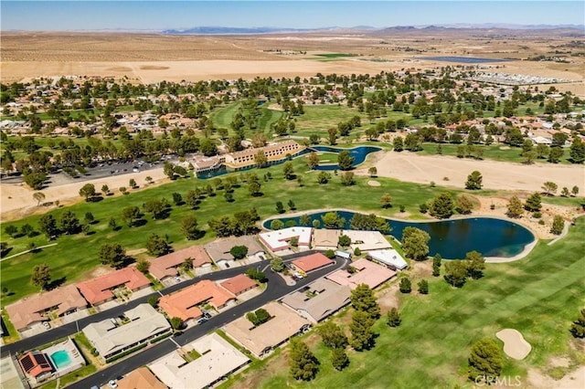 27239 Peach Tree Ln, Helendale, CA 92342 - aerial perspective of suburban area with a water and mountain view and a golf course
