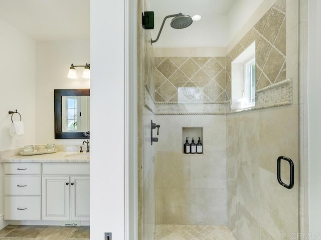 32110 Dos Ninas, Bonsall, CA 92003 - bathroom with a shower stall, vanity, and plenty of natural light