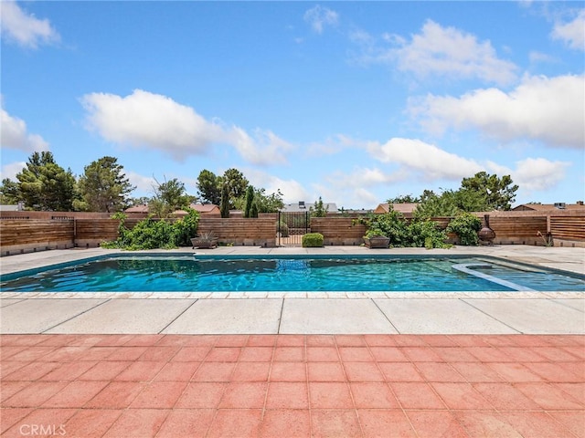22163 Broken Lance Rd, Apple Valley, CA 92307 - view of pool featuring a fenced backyard, a gate, and a patio