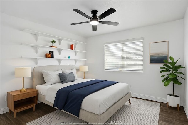 22163 Broken Lance Rd, Apple Valley, CA 92307 - bedroom with wood finished floors and ceiling fan