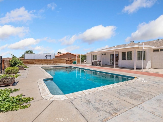 22163 Broken Lance Rd, Apple Valley, CA 92307 - view of swimming pool with a patio and a fenced backyard