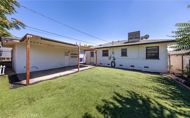 35354 Ave A, Yucaipa, CA 92399 - back of property featuring crawl space, stucco siding, and a patio