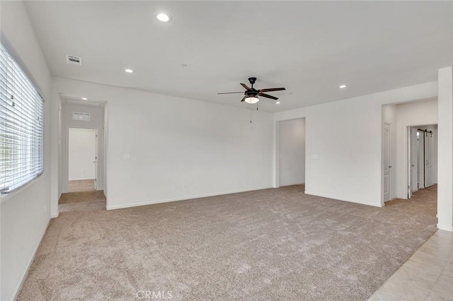 860 Fritz Dr, Los Banos, CA 93635 - spare room featuring light carpet, a ceiling fan, and recessed lighting
