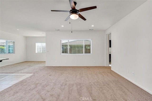 860 Fritz Dr, Los Banos, CA 93635 - unfurnished room with a ceiling fan, recessed lighting, and light carpet