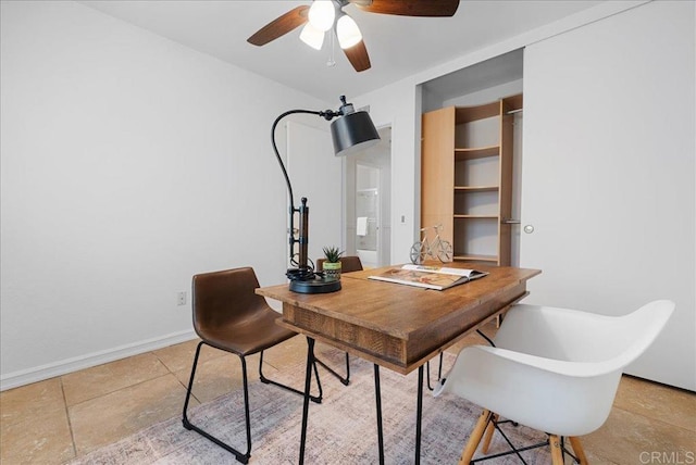 8149 Calico St, San Diego, CA 92126 - office featuring ceiling fan and light tile patterned floors