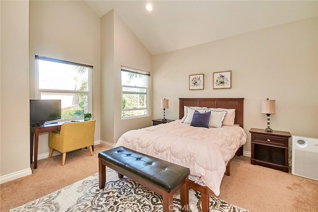 19 Las Cruces, Irvine, CA 92614 - bedroom with light carpet and high vaulted ceiling