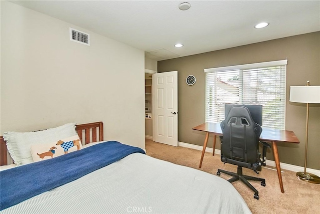 19 Las Cruces, Irvine, CA 92614 - bedroom featuring carpet flooring, an office area, and recessed lighting