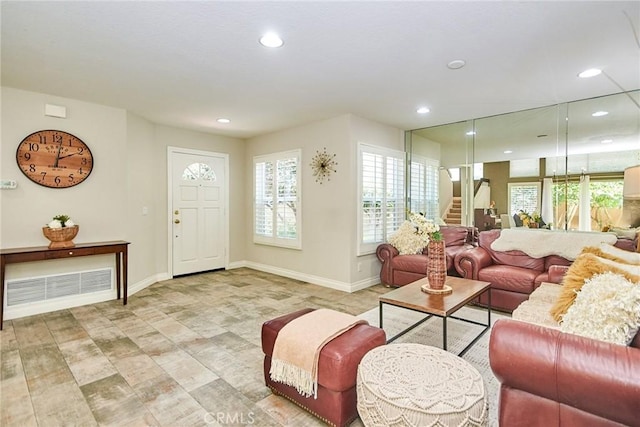 19 Las Cruces, Irvine, CA 92614 - living room featuring stairway and recessed lighting