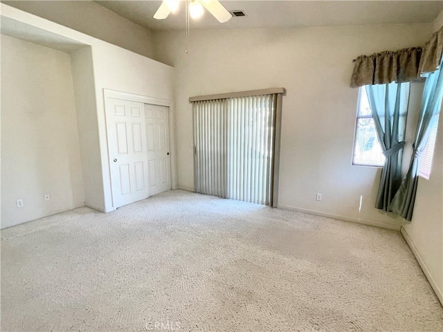 224 Stonewood Dr, Los Banos, CA 93635 - unfurnished bedroom featuring carpet flooring, a closet, and a ceiling fan