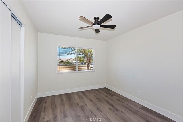 15615 Erie Rd, Apple Valley, CA 92307 - spare room featuring wood finished floors and ceiling fan