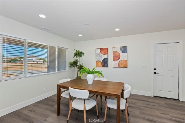 15615 Erie Rd, Apple Valley, CA 92307 - dining room with wood finished floors and recessed lighting
