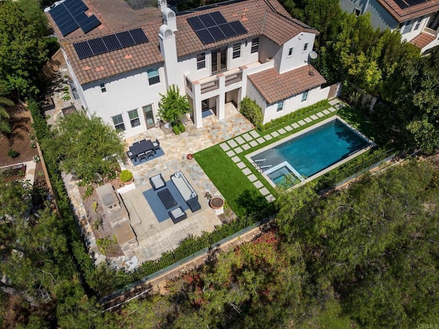 7425 Rancho Cabrillo Trl, San Diego, CA 92127 - aerial view of property and surrounding area with a pool