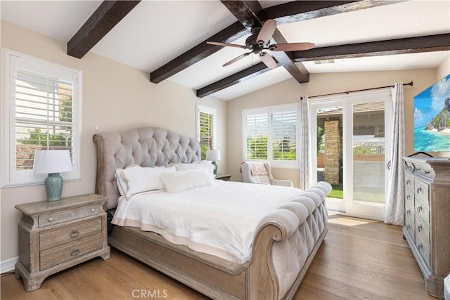 11645 Wiggins Ct, Yucaipa, CA 92399 - bedroom with access to outside, light wood-style flooring, and multiple windows